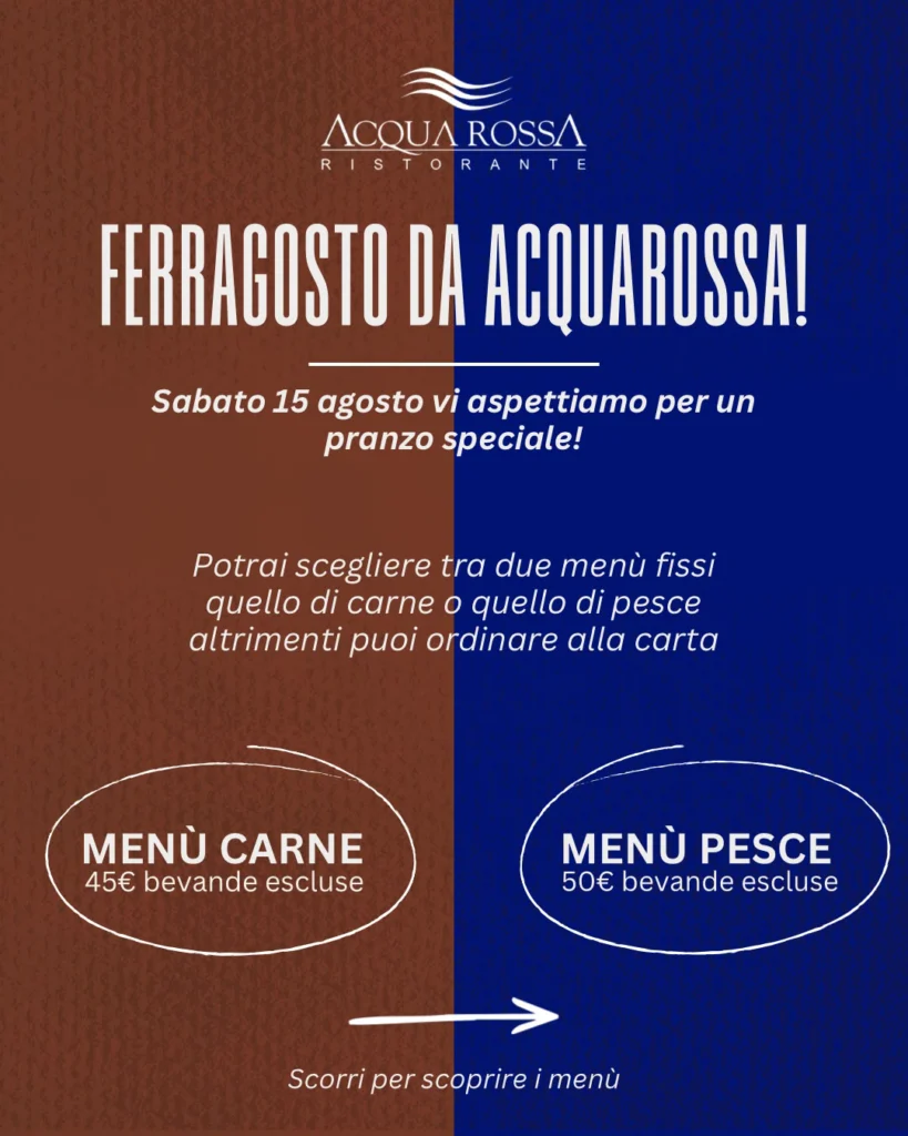 ferragosto 2026 ristorante acquarossa